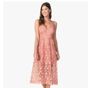 ASTR LACE A LINE MIDI DRESS